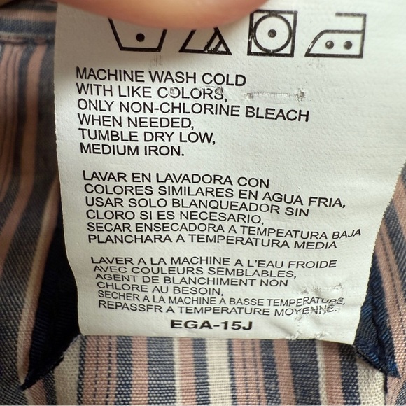 VINTAGE! Wrangler Men's 2XL Western Pearl Snap Brown Striped Shirt Multicolor - Picture 9 of 9